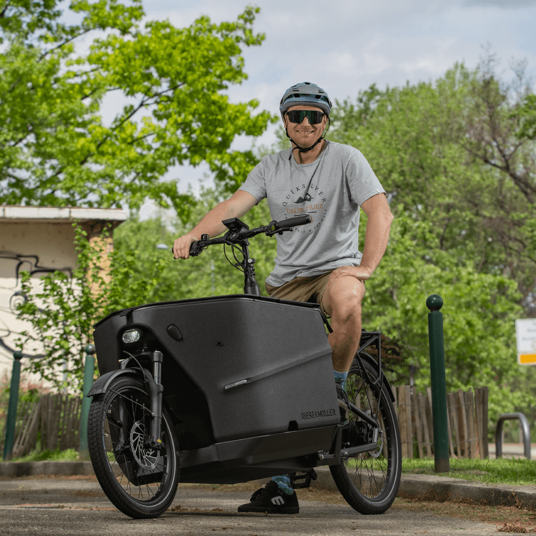 Déplacement en vélo cargo autour du lac d’Annecy